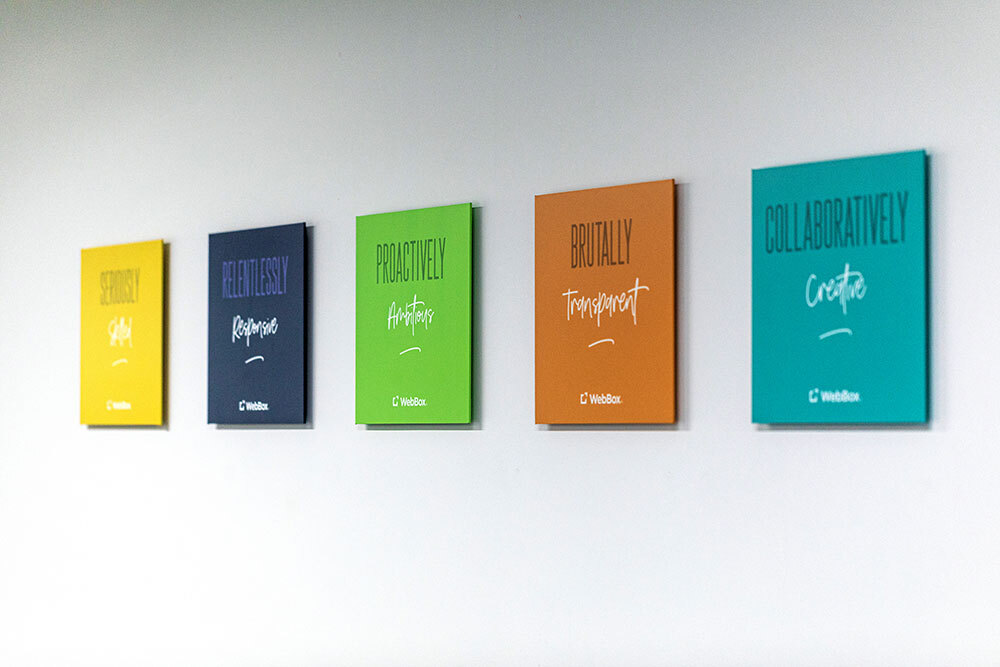 An image showing the core 4 values of WebBox